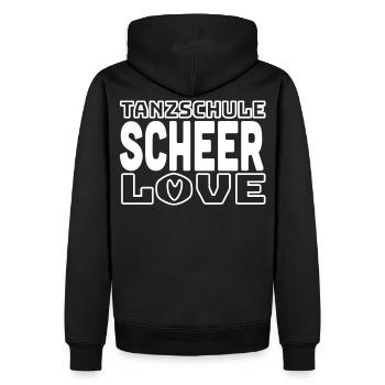 SCHEER Love 2026 - white - Männer Premium Bio Hoodie - Schwarz - Hinten - Nico (187cm)
