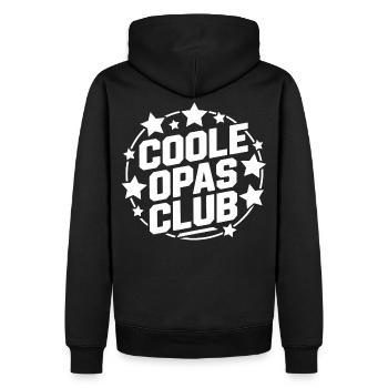 Coole Opas Club - Männer Premium Bio Hoodie - Schwarz - Hinten - Nico (187cm)