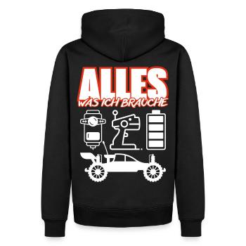 Alles Was Ich Brauche – RC Auto Basics - Männer Premium Bio Hoodie - Schwarz - Hinten - Nico (187cm)