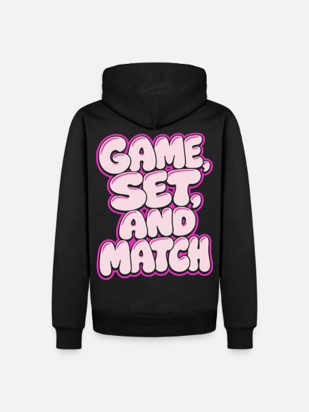 Game Set Match Tennis-skjorte, retro stil - Herre Premium økologisk hoodie - sort