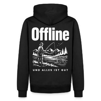 Natur statt Handy - Männer Premium Bio Hoodie - Schwarz - Hinten - Nico (187cm)