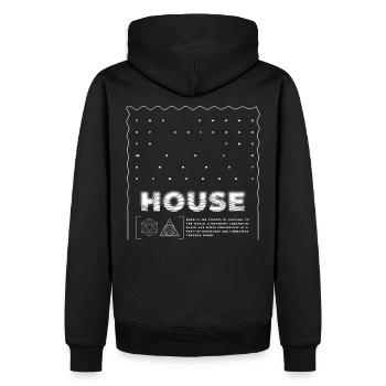 House Origins Chicago House Rave-Band EDM - Männer Premium Bio Hoodie - Schwarz - Hinten - Nico (187cm)
