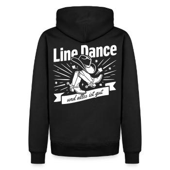 Line Dance Boots Spruch - Männer Premium Bio Hoodie - Schwarz - Hinten - Nico (187cm)