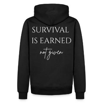 La survie se mérite - Sweat à capuche Premium bio Homme - noir - Dos - Nico (187cm)