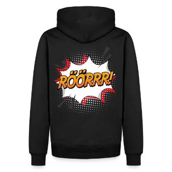 Rröööörrrrr - Männer Premium Bio Hoodie - Schwarz - Hinten - Nico (187cm)
