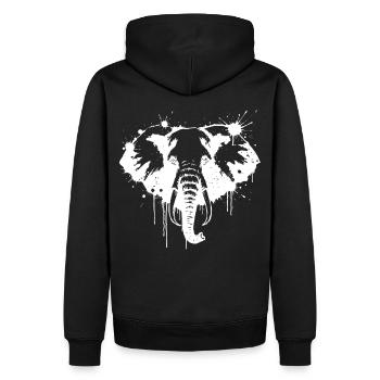 White Elephant Splash - Männer Premium Bio Hoodie - Schwarz - Hinten - Nico (187cm)