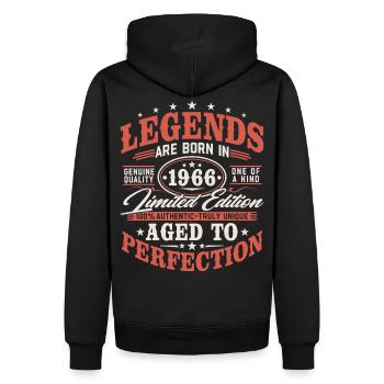 1966 Vintage Vintage Birthday Gift Retro - Men’s Premium Organic Hoodie - black - Back - Nico (187cm)
