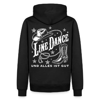 Line Dance Western Flair - Männer Premium Bio Hoodie - Schwarz - Hinten - Nico (187cm)