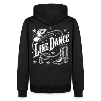 Line Dance Cowboy Flair - Men’s Premium Organic Hoodie - black - Back - Nico (187cm)