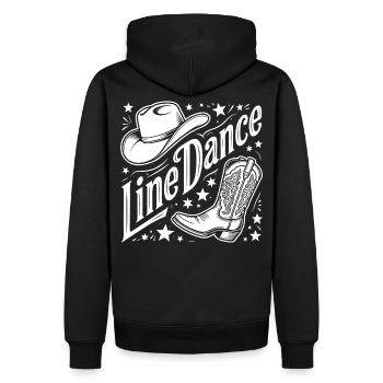 Line Dance Western Logo - Männer Premium Bio Hoodie - Schwarz - Hinten - Nico (187cm)