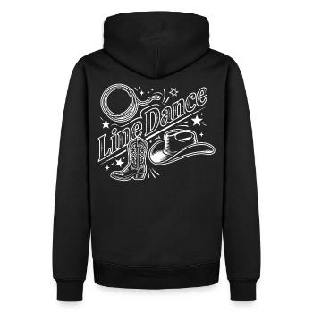 Line Dance Country Western Motiv - Männer Premium Bio Hoodie - Schwarz - Hinten - Nico (187cm)