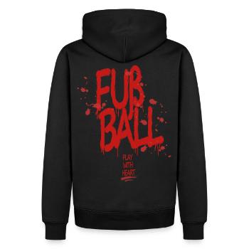 For Ball Graffiti: Play With Heart - Men’s Premium Organic Hoodie - black - Back - Nico (187cm)