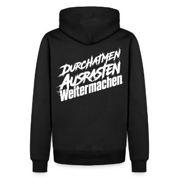 Ausrasten Erlaubt - Männer Premium Bio Hoodie - Schwarz - Hinten - Nico (187cm)