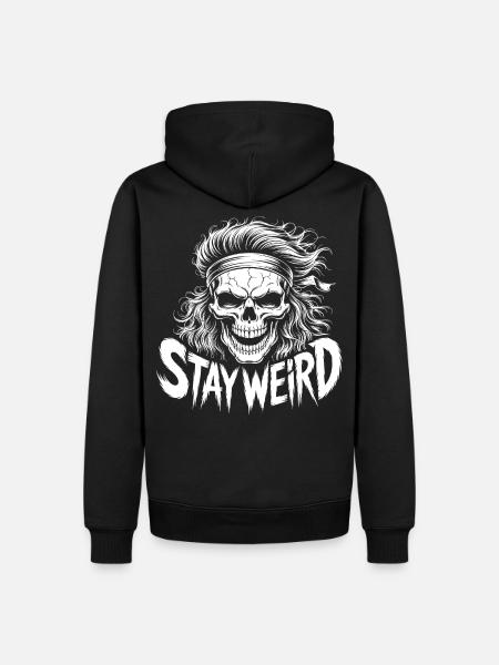 Stay Weird Skull - Männer Premium Bio Hoodie - Schwarz