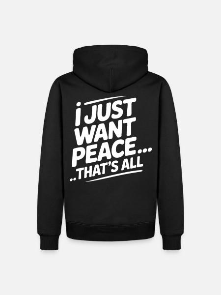Nur Frieden Bitte - Männer Premium Bio Hoodie - Schwarz