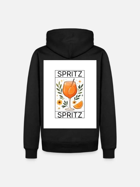 Spritz Glas Botanik Design - Männer Premium Bio Hoodie - Schwarz