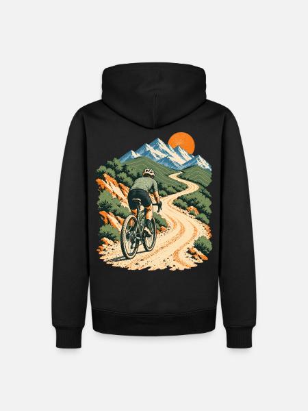 Gravel Abenteuer - Männer Premium Bio Hoodie - Schwarz