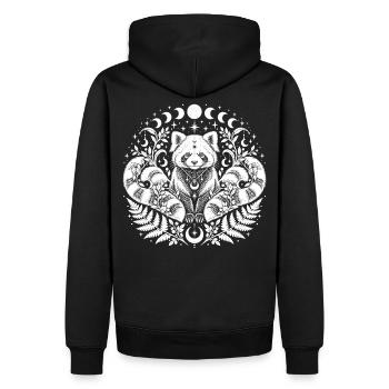 Himmlischer Roter Panda - Männer Premium Bio Hoodie - Schwarz - Hinten - Nico (187cm)