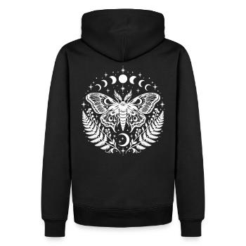 Mondschmetterling - Männer Premium Bio Hoodie - Schwarz - Hinten - Nico (187cm)
