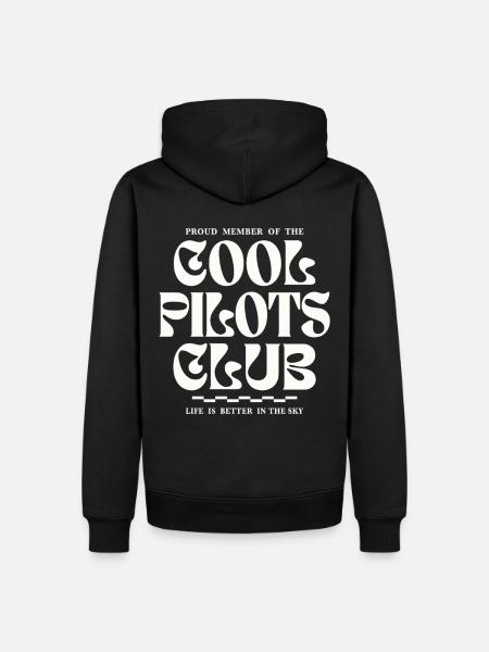 Cool Pilots Club Luftfahrt Design - Männer Premium Bio Hoodie - Schwarz