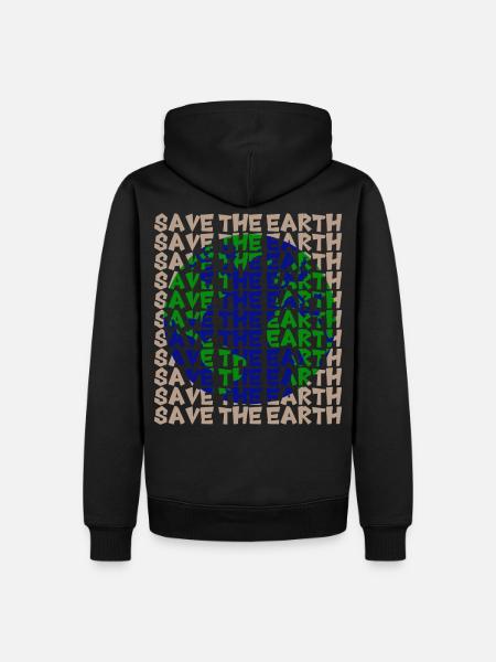 Save the Earth - Männer Premium Bio Hoodie - Schwarz