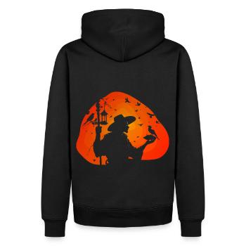 Vogelfütterung - Männer Premium Bio Hoodie - Schwarz - Hinten - Nico (187cm)