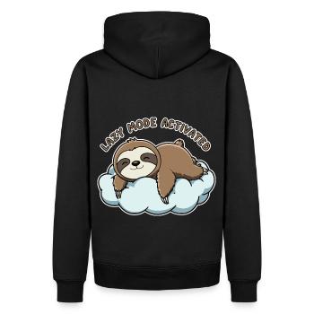 Paresseux endormi - Sweat à capuche Premium bio Homme - noir - Dos - Nico (187cm)