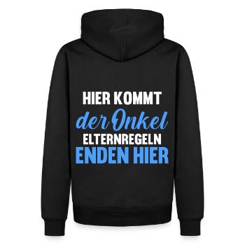 Patenonkel Pate Onkel - Männer Premium Bio Hoodie - Schwarz - Hinten - Nico (187cm)