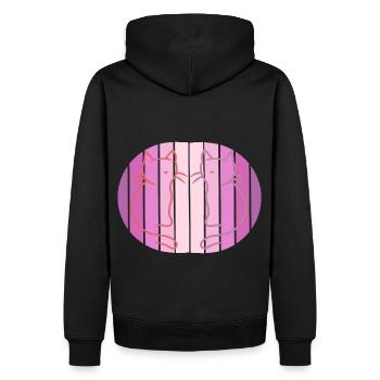 Retro Katzen Vintage 80er 90er Mädchens - Männer Premium Bio Hoodie - Schwarz - Hinten - Nico (187cm)