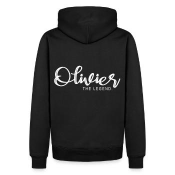 Olivier die Legende Geschenk T-Shirt Olivenbaum - Männer Premium Bio Hoodie - Schwarz - Hinten - Nico (187cm)