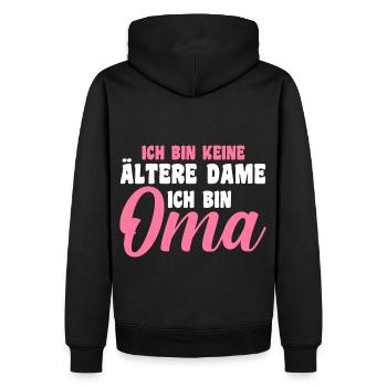 Großmutter Großmama Omi Oma - Männer Premium Bio Hoodie - Schwarz - Hinten - Nico (187cm)