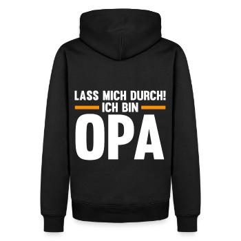 Großvater Großpapa Opi Opa - Männer Premium Bio Hoodie - Schwarz - Hinten - Nico (187cm)