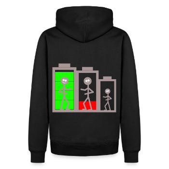 Batteri Energie Akku Power Batterien - Männer Premium Bio Hoodie - Schwarz - Hinten - Nico (187cm)