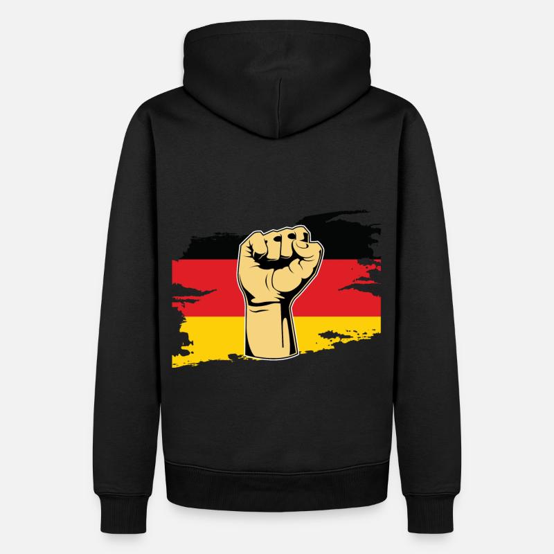 Faust Deutscher Deutschland - Männer Premium Bio Hoodie - Schwarz