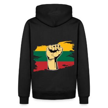 Faust Lituanie - Sweat à capuche Premium bio Homme - noir - Dos - Nico (187cm)