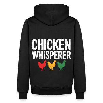 Hühner Flüsterer - Bauernhof Shirt für Hühnerfans - Männer Premium Bio Hoodie - Schwarz - Hinten - Nico (187cm)