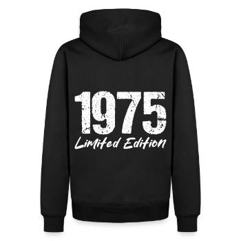 1975 Limited Edition 1975 Jahrgang - Männer Premium Bio Hoodie - Schwarz - Hinten - Nico (187cm)