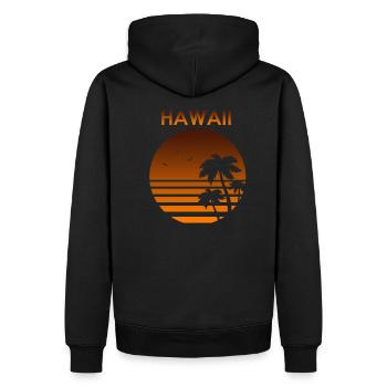 Hawaii vacances été soleil plage mer cadeau - Sweat à capuche Premium bio Homme - noir - Dos - Nico (187cm)