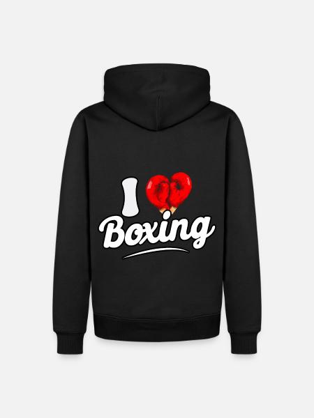 Ich liebe Boxen - Männer Premium Bio Hoodie - Schwarz