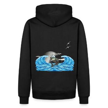 Fish Pisces Moin Sea maritime - Men’s Premium Organic Hoodie - black - Back - Nico (187cm)