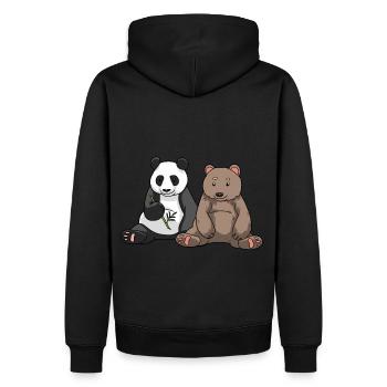 Ours Ours Panda Ours Brun Ours Faune Enfants Noël - Sweat à capuche Premium bio Homme - noir - Dos - Nico (187cm)