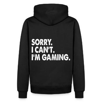 I m Gaming Video Games Funny Gamer Gift - Men’s Premium Organic Hoodie - black - Back - Nico (187cm)