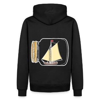 Voilier, Marin, Nautique, Côte, Yacht, Bateau - Sweat à capuche Premium bio Homme - noir - Dos - Nico (187cm)