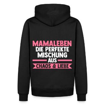 Mutter Mama - Männer Premium Bio Hoodie - Schwarz - Hinten - Nico (187cm)
