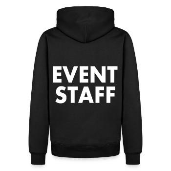 Event staff - Männer Premium Bio Hoodie - Schwarz - Hinten - Nico (187cm)