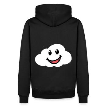 Emotionen Gefühle freundliche Wolke Himmel - Männer Premium Bio Hoodie - Schwarz - Hinten - Nico (187cm)