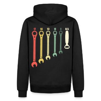 KFZ Mechaniker Geschenk - Männer Premium Bio Hoodie - Schwarz - Hinten - Nico (187cm)
