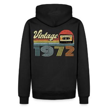 Vintage 1972 Cadeau pour le 49e anniversaire - Sweat à capuche Premium bio Homme - noir - Dos - Nico (187cm)