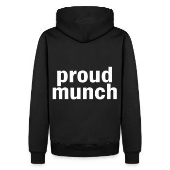 Stolzer Munch Funny - Männer Premium Bio Hoodie - Schwarz - Hinten - Nico (187cm)