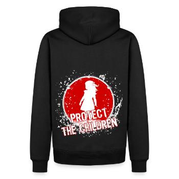 Protège les enfants - Sweat à capuche Premium bio Homme - noir - Dos - Nico (187cm)